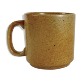 Mug vintage en grès beige moucheté