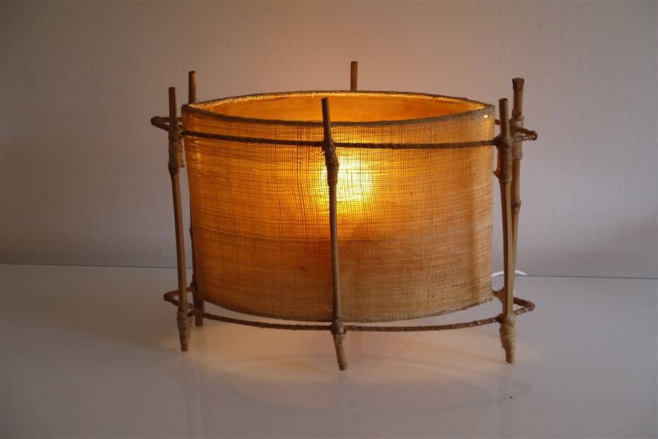 Vintage rattan lamp 1950
