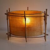 Lampe vintage en rotin 1950