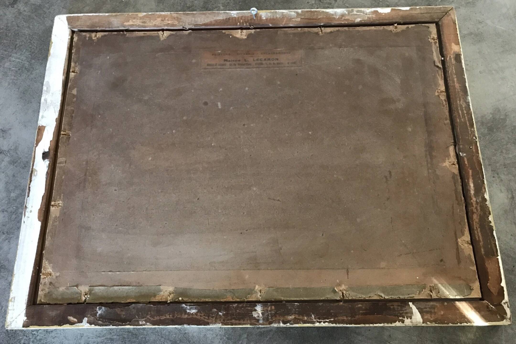 Old painting with a polychrome print decoration of ducks in nature.