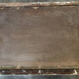 Old painting with a polychrome print decoration of ducks in nature.