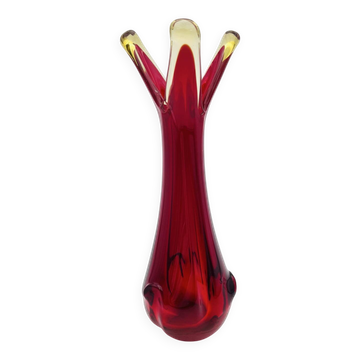 Murano Organic Vase Red Amber 28.5cm 1.1kg