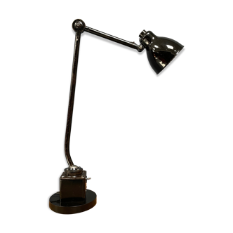 Black industrial Philips machine lamp from the Netherlands, 1950s.