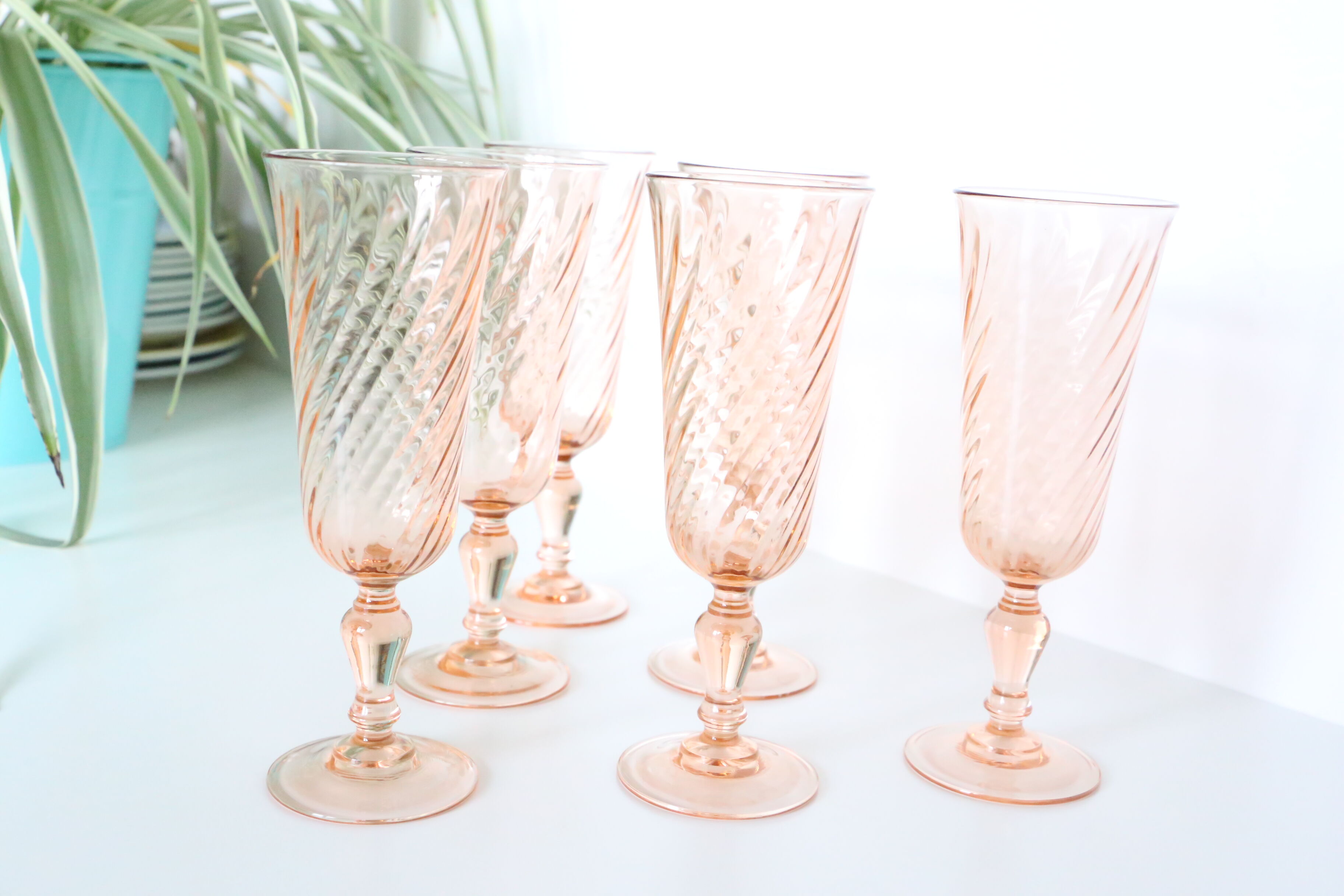 Flûtes en verre rose Rosaline, Arcoroc, lot de 6