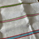Antique tea towels in linen and cotton fancy patterns