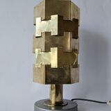 Rare Lubid Table Lamp in Brass from the Mid-Century, in the Style of Max Sauze, 1970s