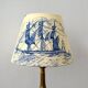 Marine decoration lampshade, antique blue toile de Jouy