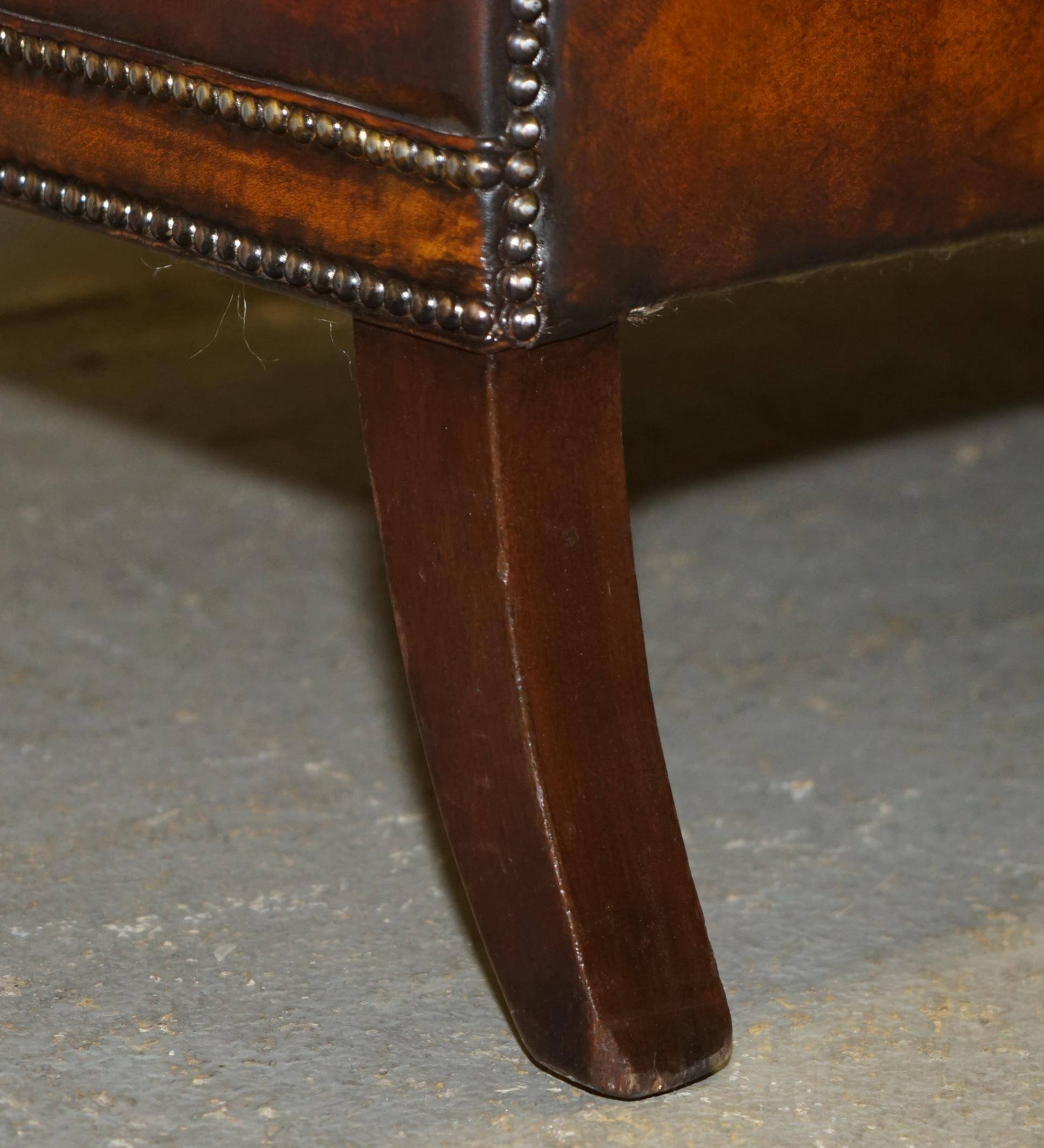 Restored leather Chesterfield sofa in Regency style