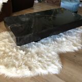 Coffee table 70s black marble effect