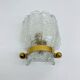 Vintage Hillebrand wall lamp ice glass with brass, 1970s Germany