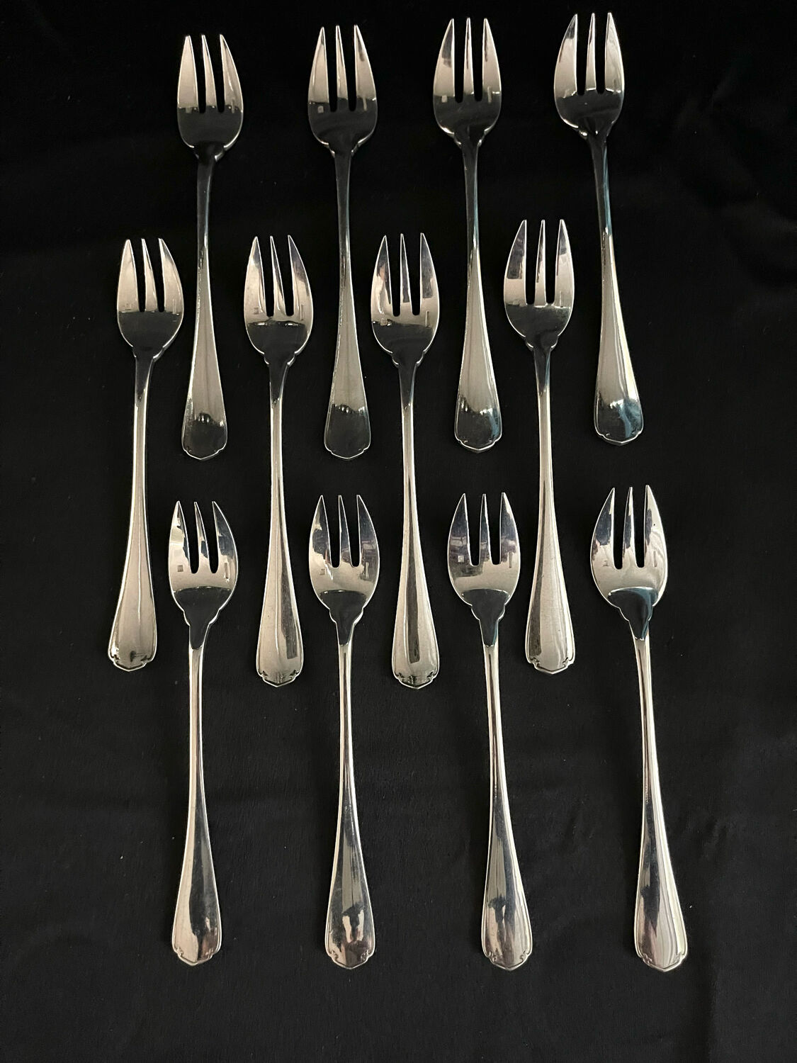 12 Christofle oyster forks silver metal Japanese model