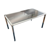 Table à manger chromée design et production par Fratelli Orsenigo