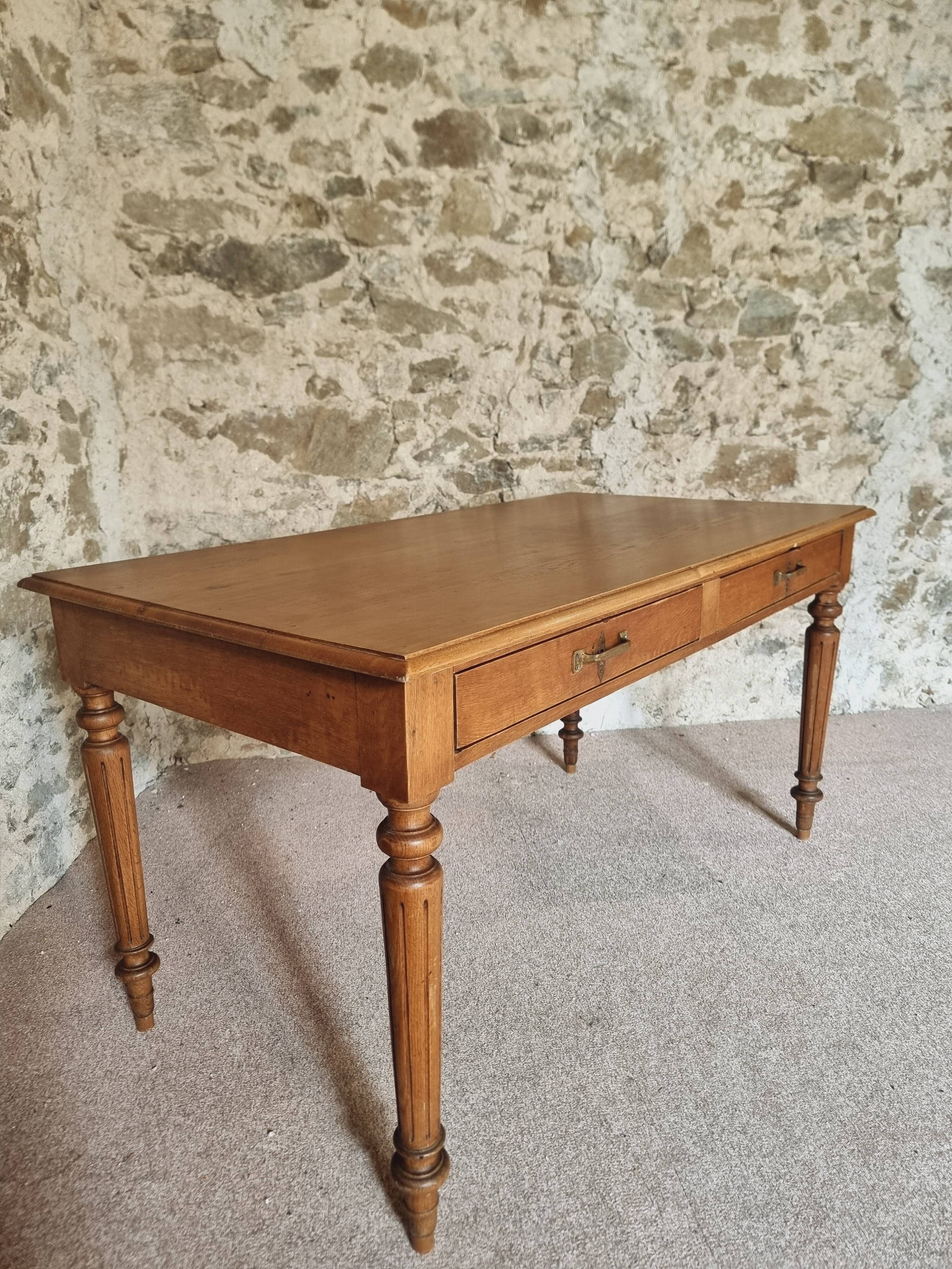 Antique Oak Table – 1930s Desk or Dining Table