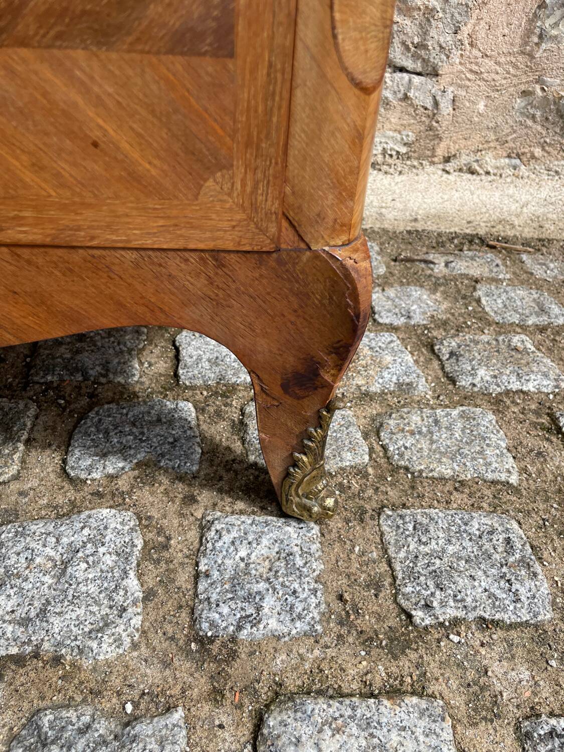 Old wooden and marble secretary