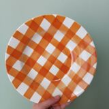 Sarreguemines checkered soup plate