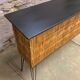 Vintage rattan and metal bar 1960