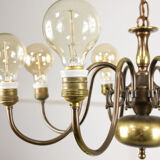 Viennese minimal brass 8-arm chandelier