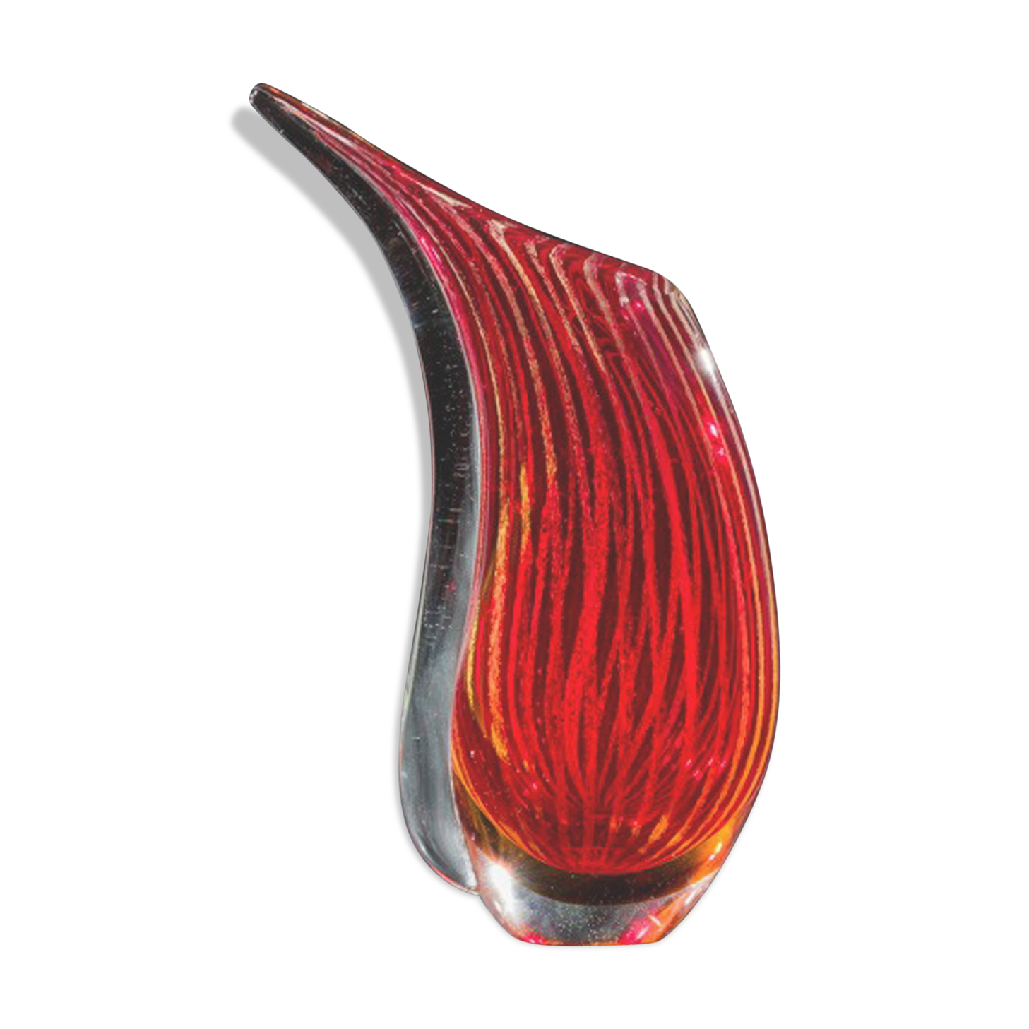 Italian Murano sommerso vase by Flavio Poli