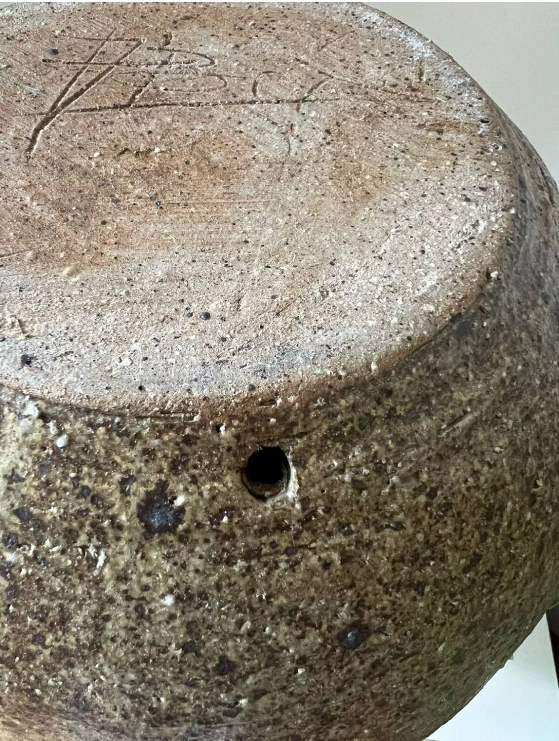 Large stoneware lamp base vase, 1970s vintage