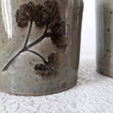 Série de 3 pots en grès émaillé motifs herbier Le Rivet