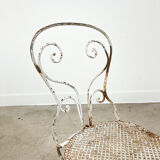 Set of two vintage foldable metal bistro chairs by Mathieu matego