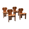 Chaises Afra et Tobia Scarpa Africa avec sièges en cuir cognac 1970