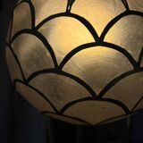 Floral floor lamp in brass and Capiz mother-of-pearl, 1970