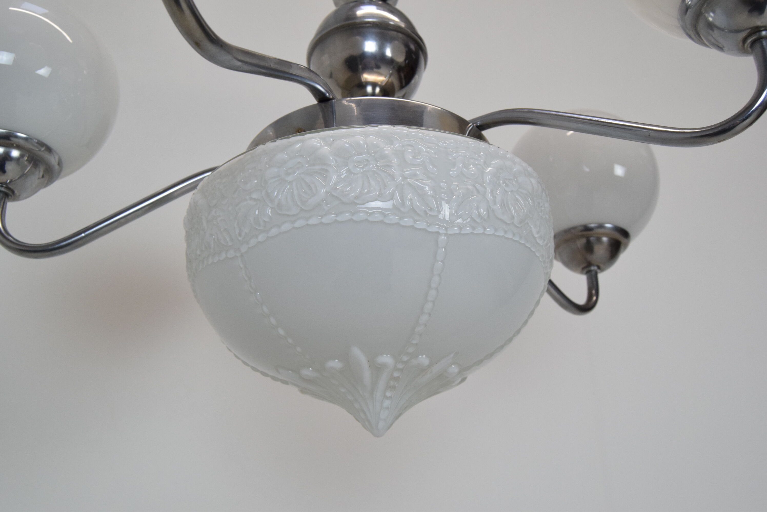 Art deco chrome chandelier,1930's.