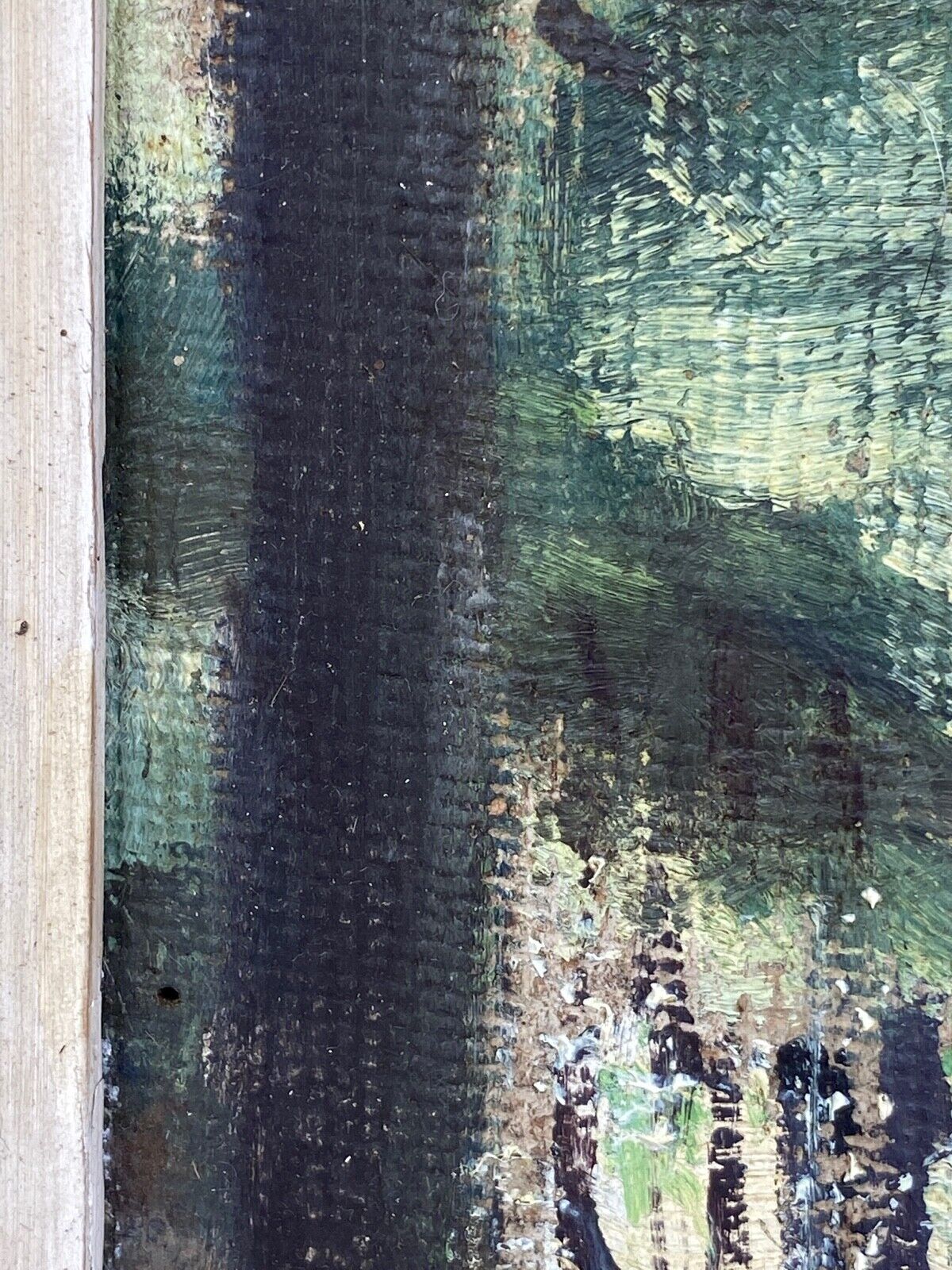 Gouache watercolor on paper by guy riou sous bois 1952 frame ceruse
