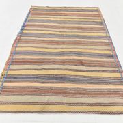 5x9 Kilim Colorful Striped Wool Kilim Rug, 152x271Cm
