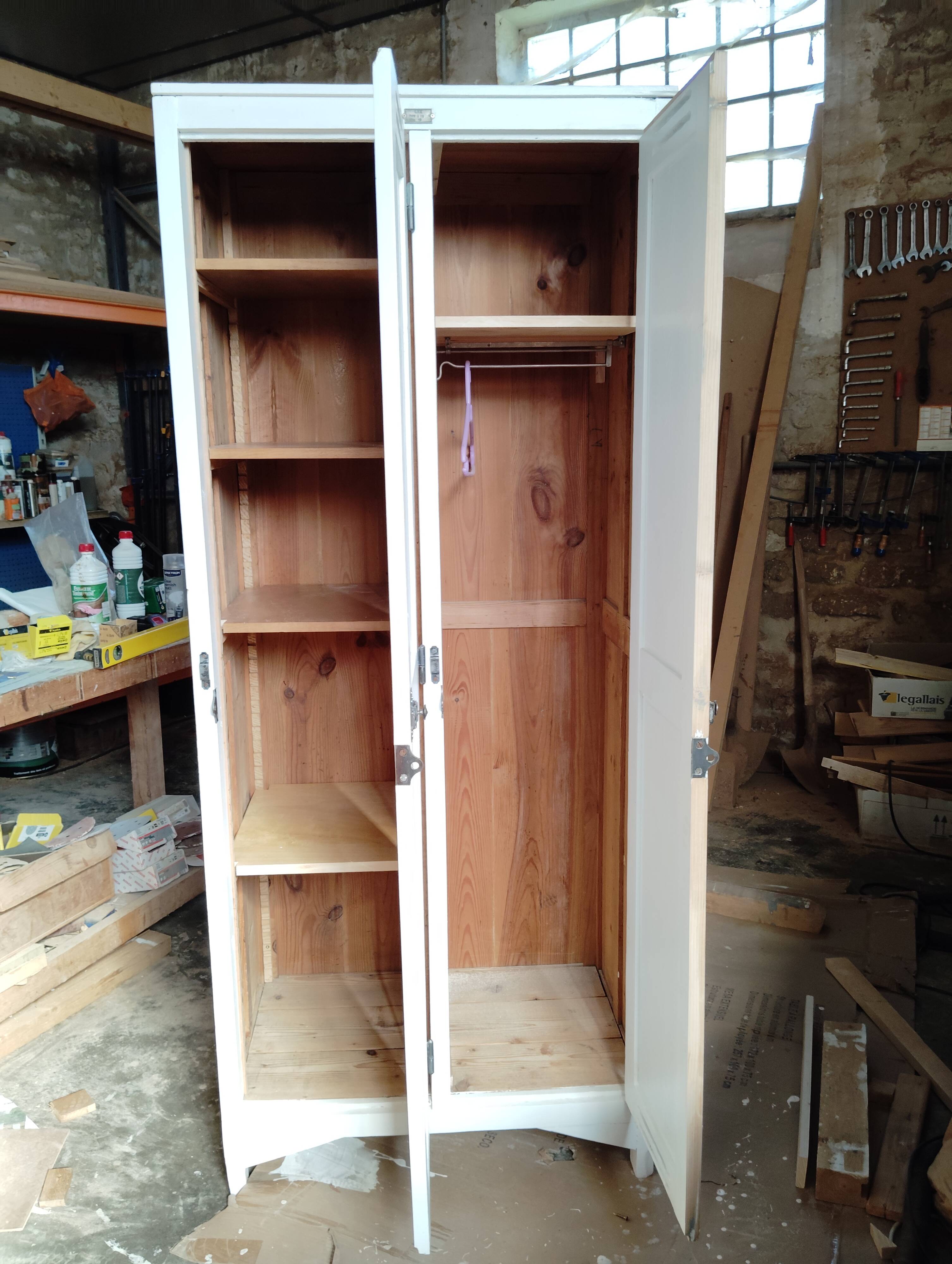 Old Parisian wooden locker room/wardrobe