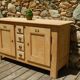 Old low sideboard / side unit / industrial furniture in solid ash