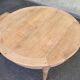 Round dining table Louis Philippe stripped in raw solid cherry wood Italy