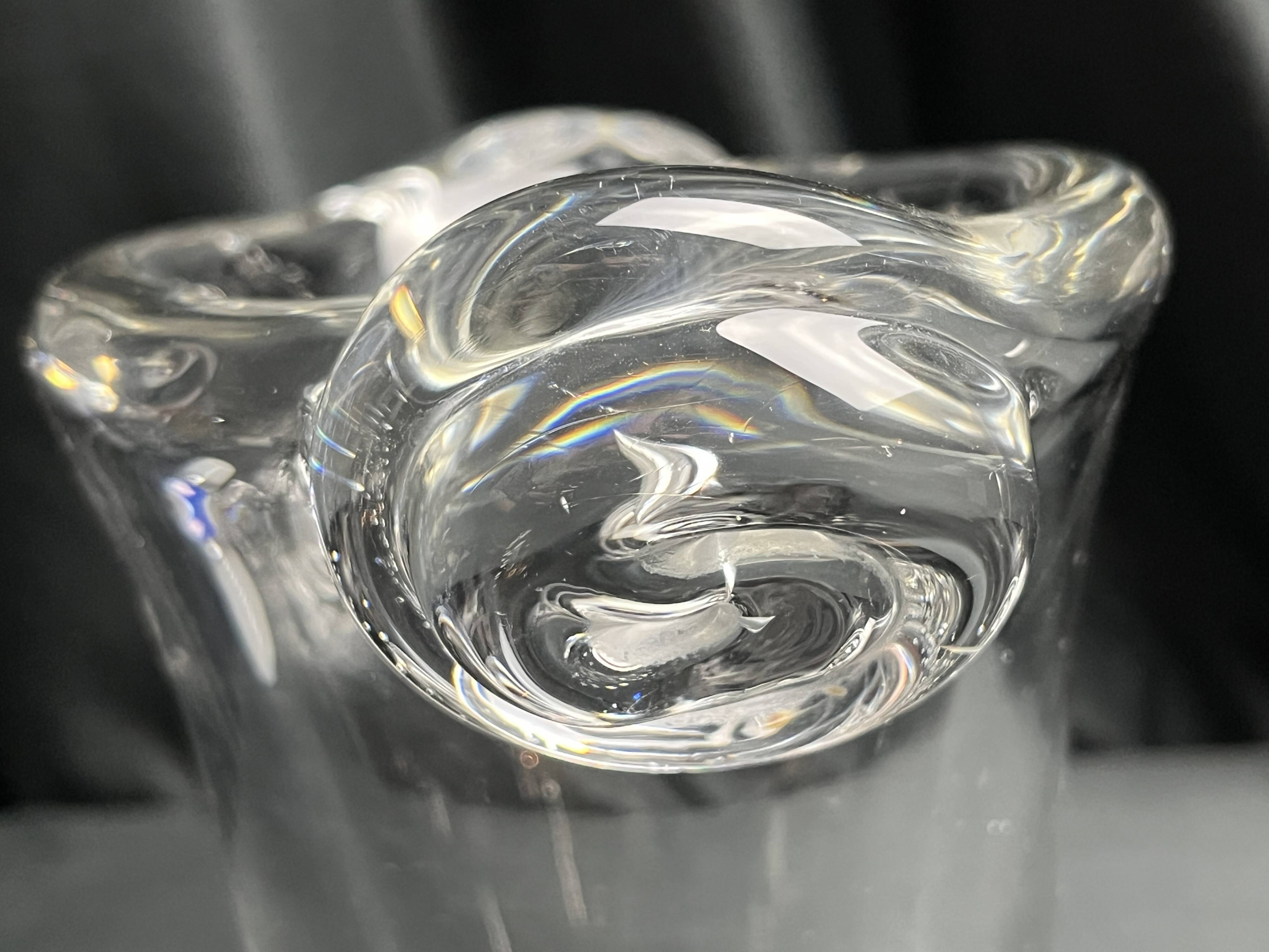 Daum, crystal vase with coiled sockets circa 1970