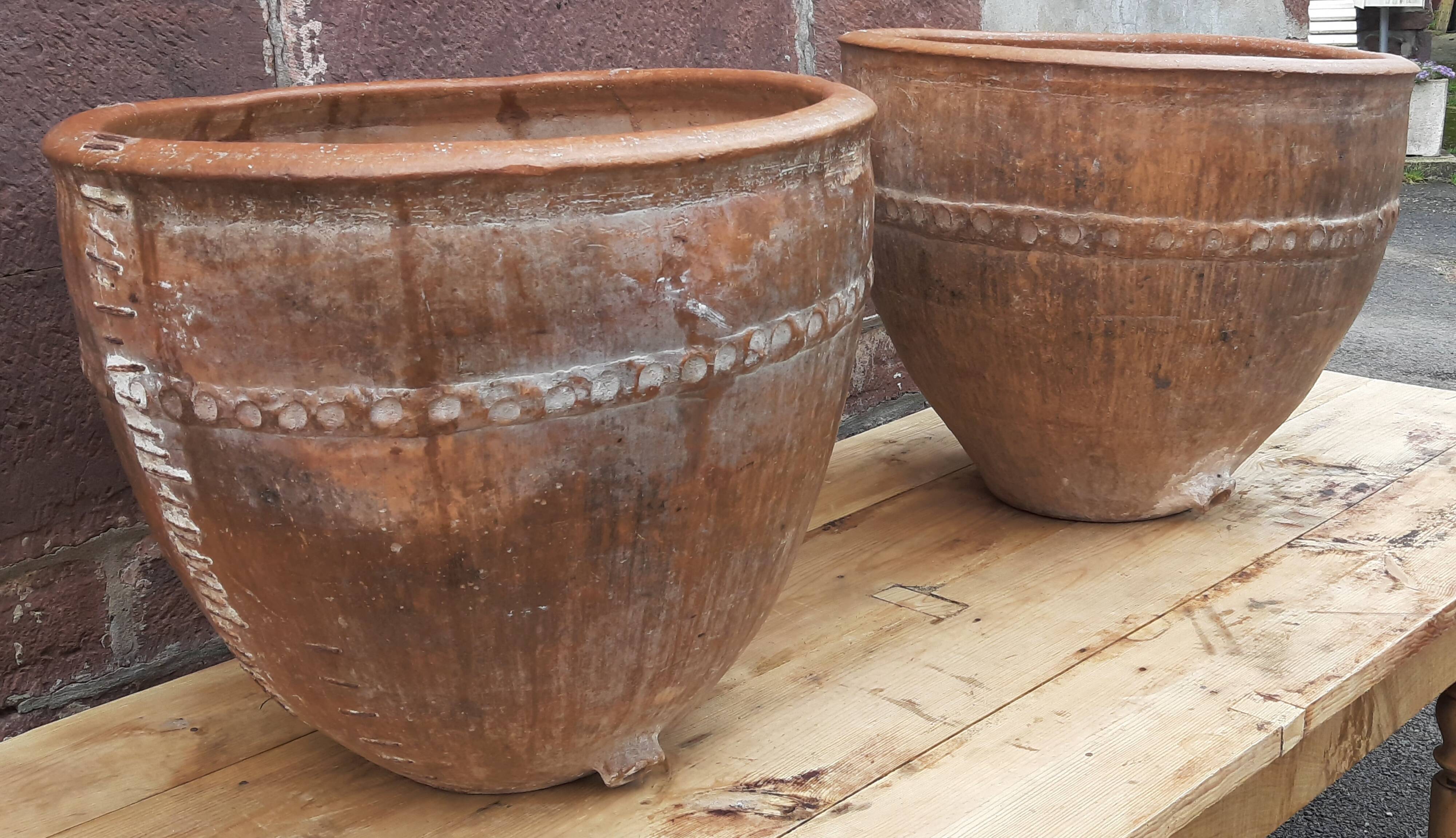 Paire de jarres ("cocios" ou "barreños"), Espagne, 18ème siècle.
