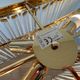 Big design hand made XXL glass and brass austrian chandelier - 1980s