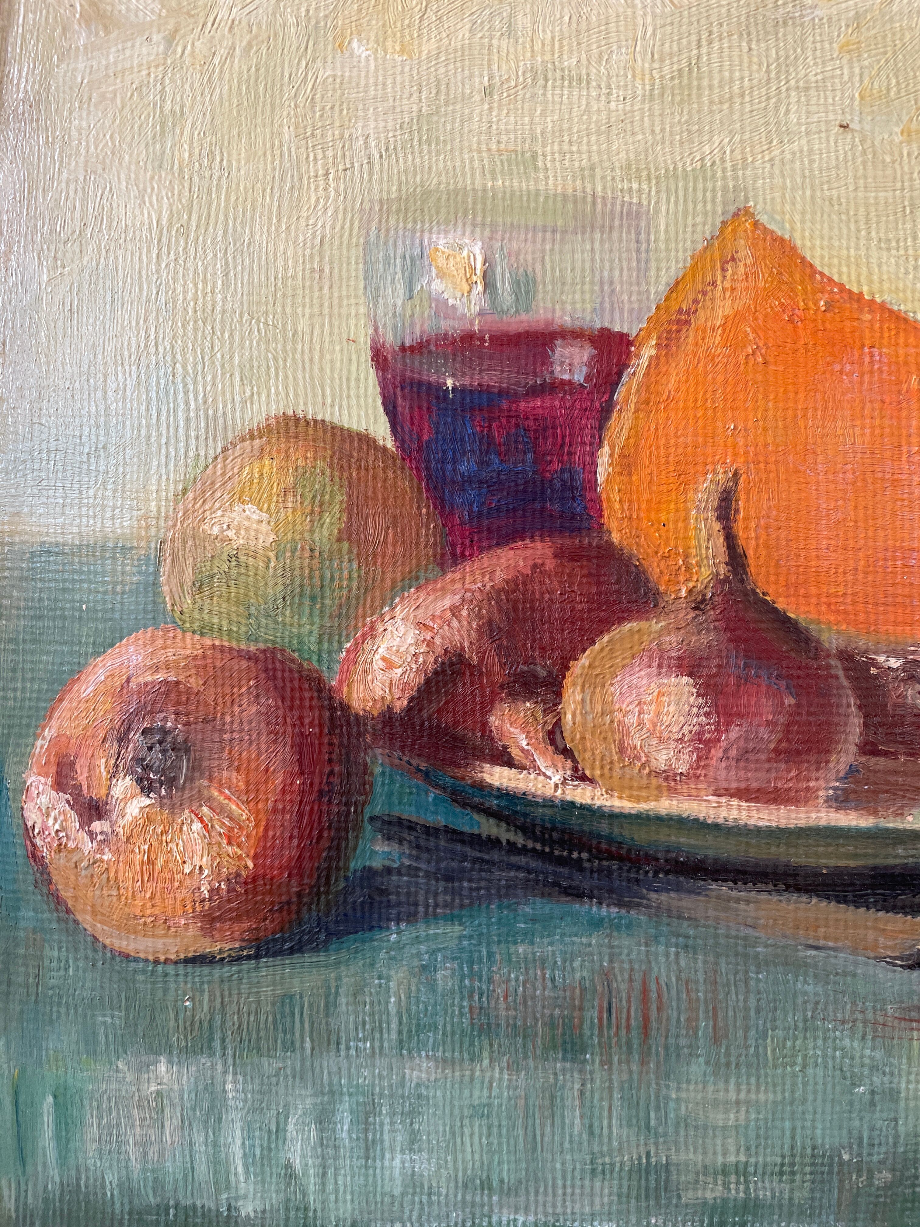Oil on Isorel, still life