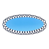 Miroir ovale en bambou et rotin, circa 1960
