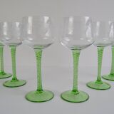 Set of six vintage stemmed glasses, 1960s.