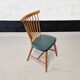 6 scandinavian wood & vinyl chairs, 1960s