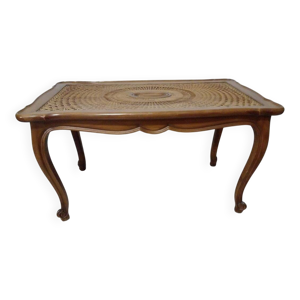 Table cannage basse vintage
