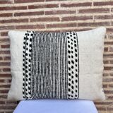 Housse de coussin rectangulaire berbère Zanfi - Fait main - 100 % laine