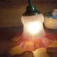 Lampe baladeuse en verre juponné vieux rose