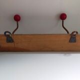 Coat rack 2 hooks vintage red balls