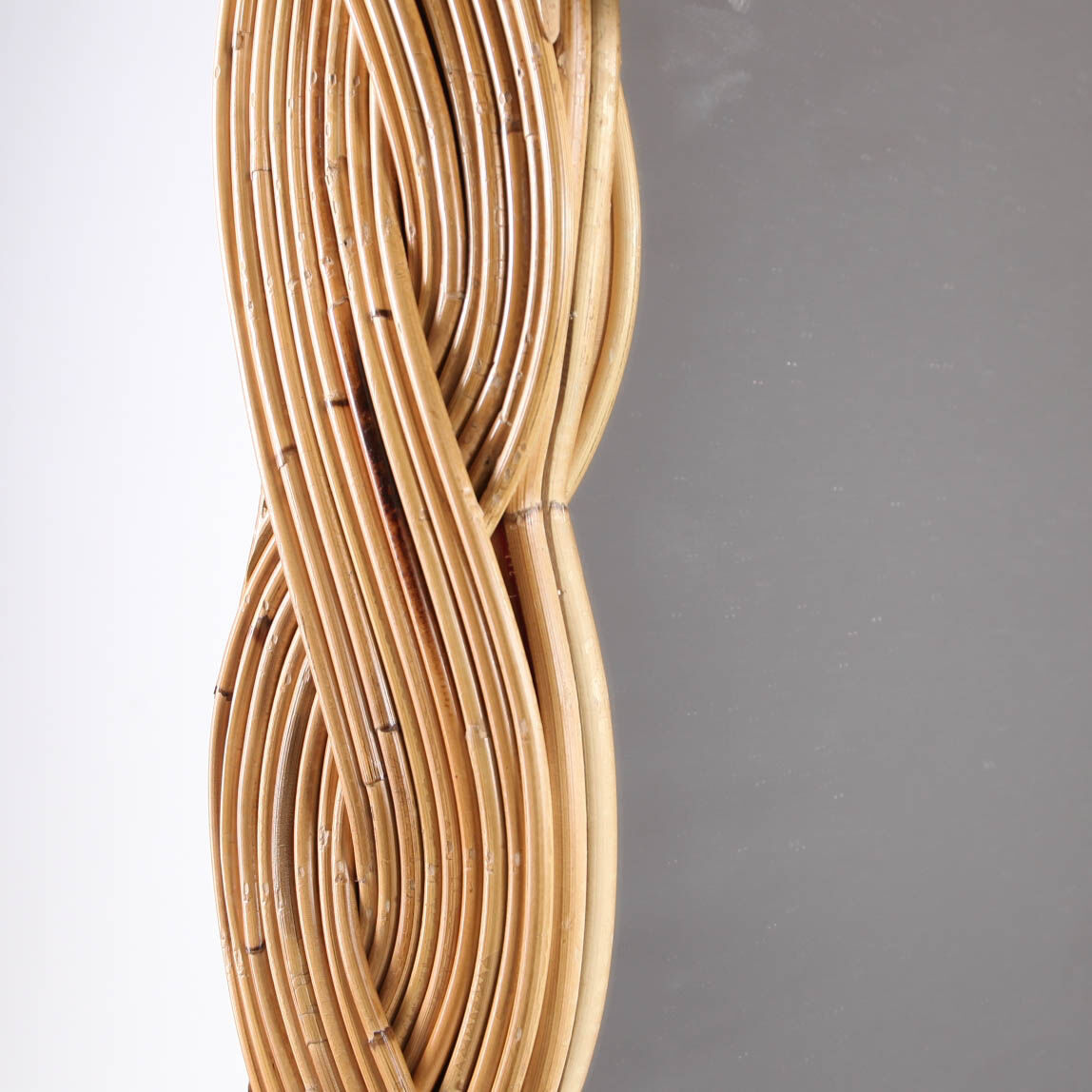 Natural rattan mirror