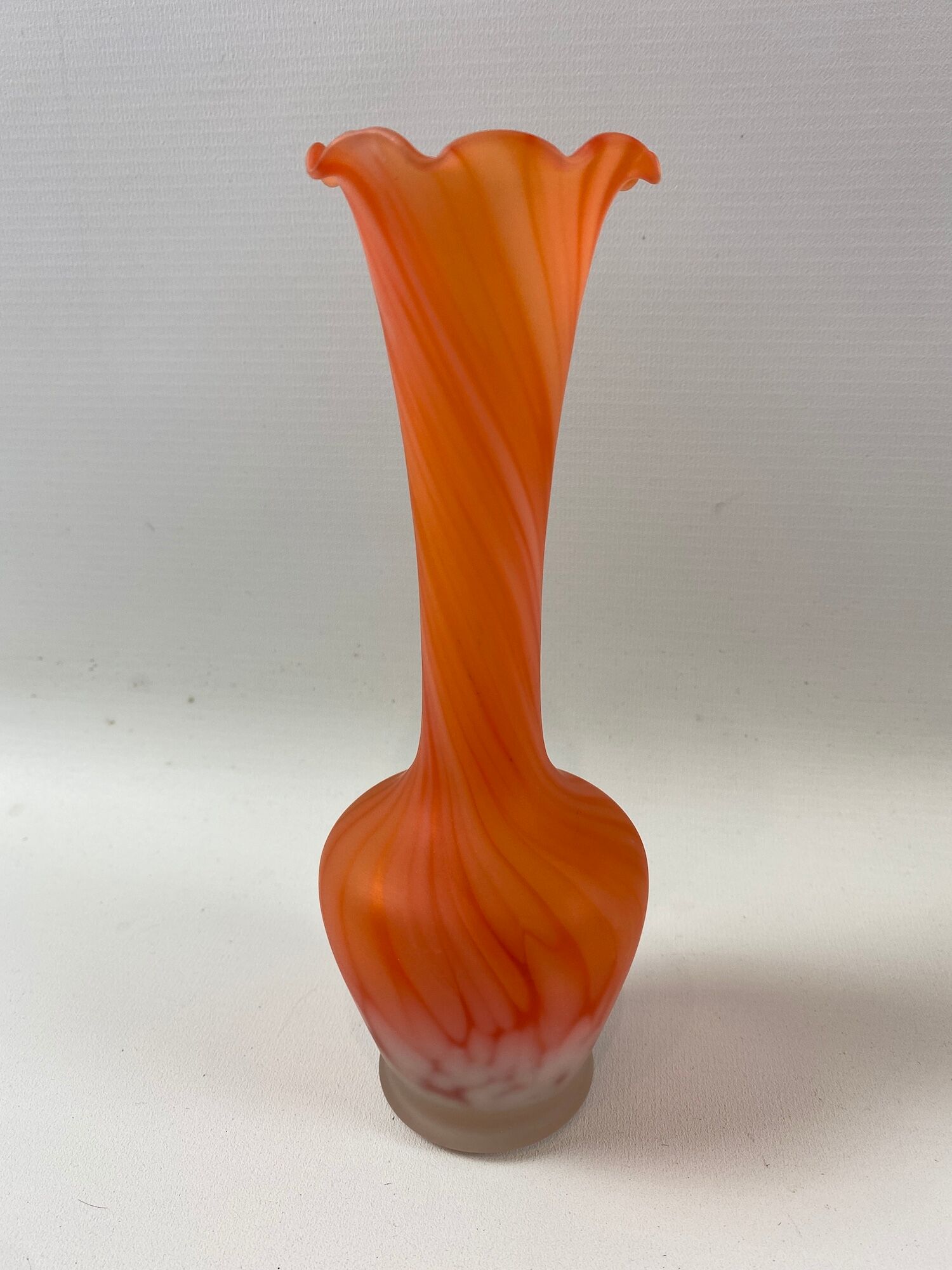 Vase orange glass paste 20cm
