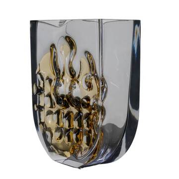 Large cut-glass vase by Ladislav Oliva, Exbor, circa 1970