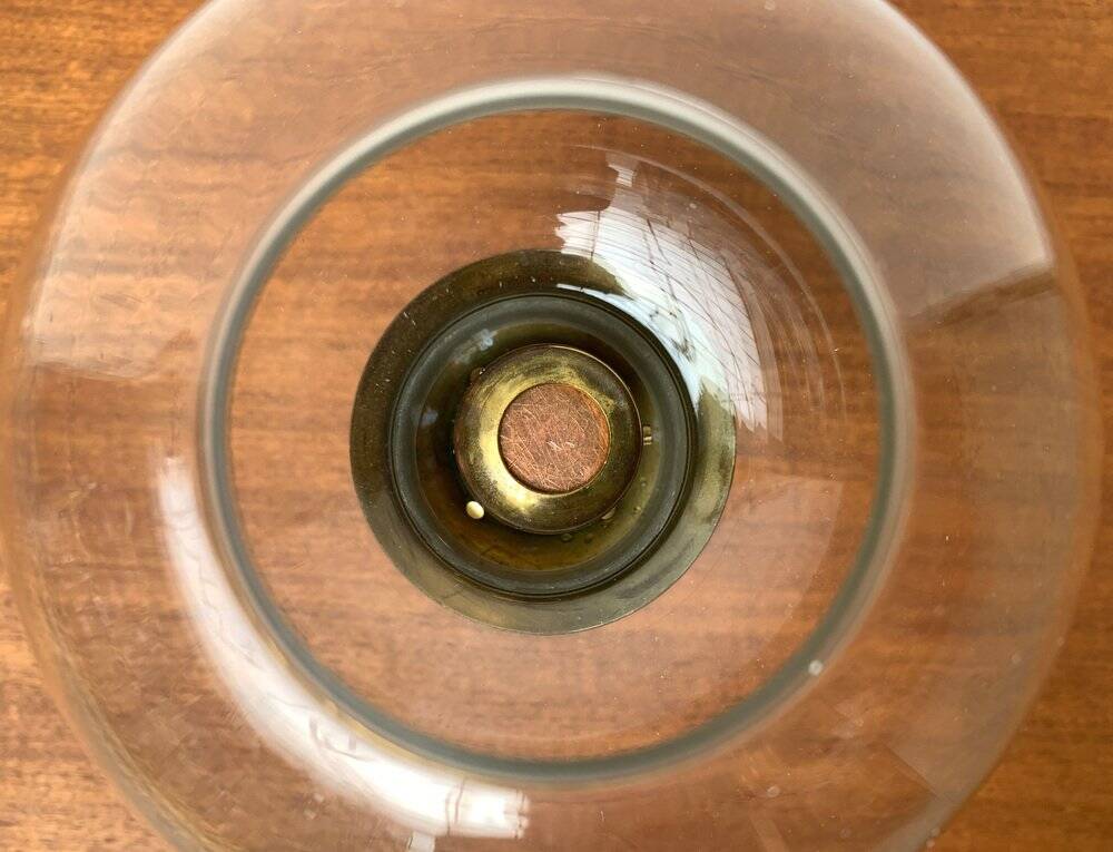 Brass and glass candle holder by Harald Buchrucker, mid-century, 1960s.