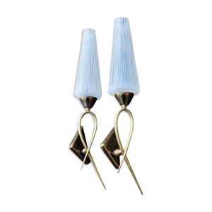 Paire d'appliques édition lunel,