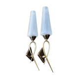 Pair of wall lamps, LUNEL edition, 1961, Paris, vintage 50s, 60s